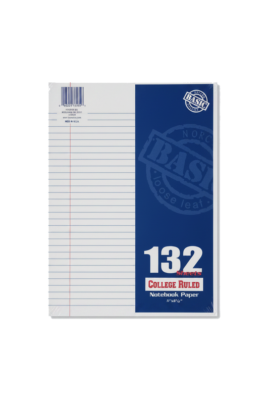 132 Sheet, Notebook Paper, 11 x 81/2